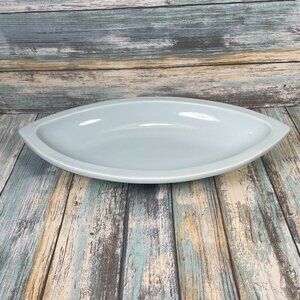 MARKETPLACE Boat Shape MCM Light Aqua Ceramic Snack Serving Bowl 12.5" Italy NEW